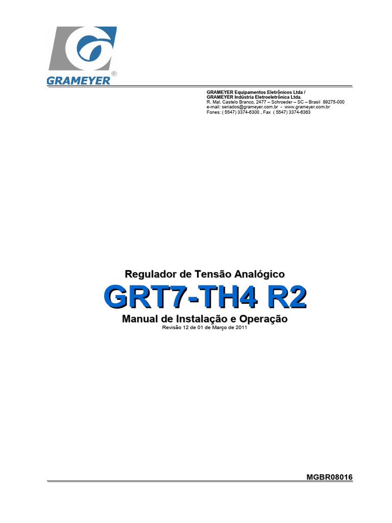 Manual do Regulador GRT7-TH4 R2 | PDF | Retificador | Eletrônicos