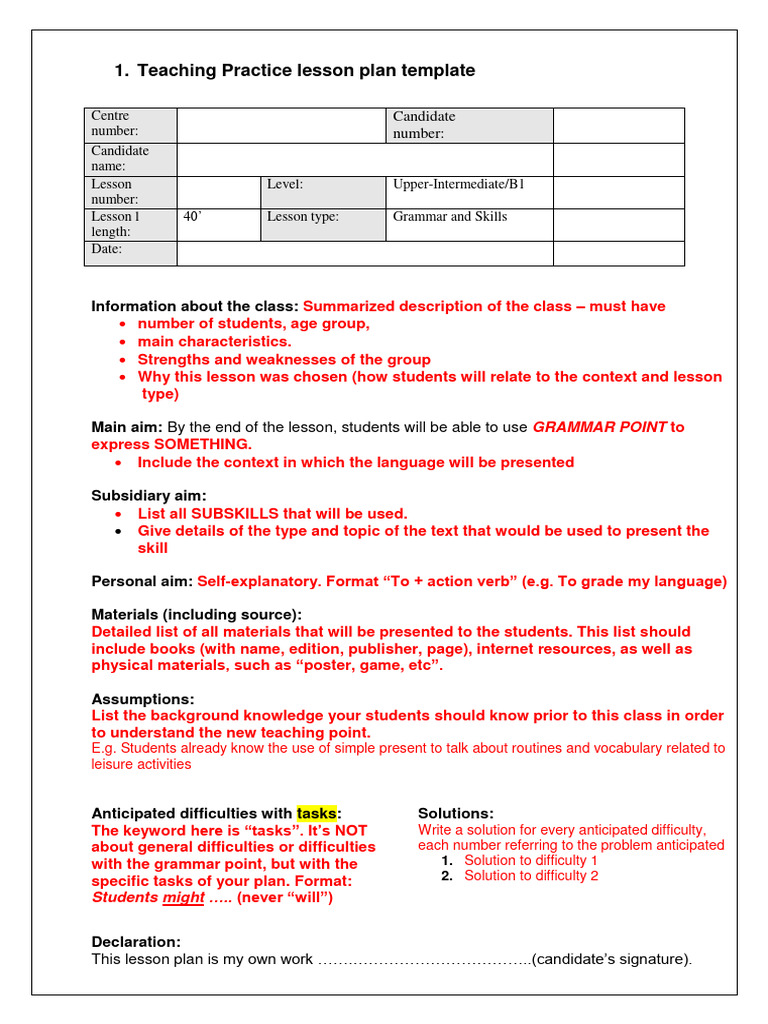 Upper-Intermediate Lesson Plan Template | PDF | Vocabulary | Lesson Plan