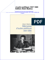Download pdf of Memoires D Outre Politique 1937 1985 1St Edition Alain Badiou full chapter ebook 
