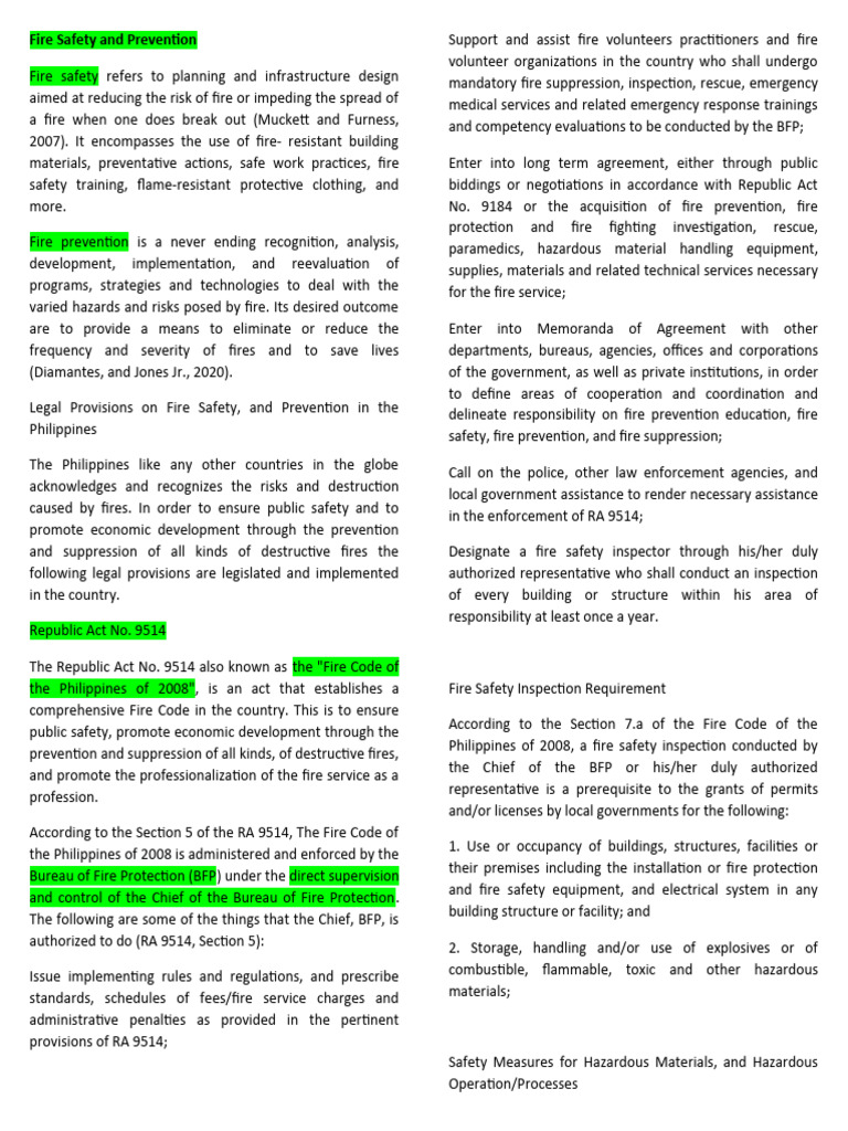 Fire Safety Regulations in the Philippines | PDF | Fire Safety | Safety