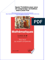 Full Download Mathematiques Troisieme Pour Ceux Qui Veulent Comprendre 1St Edition Jean Louis Frot Online Full Chapter PDF