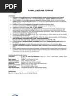 Sample Resume Format: Overview