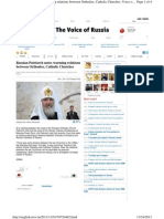 Russian Patriarch Notes Warming Relations between Orthodox, Catholic Churches