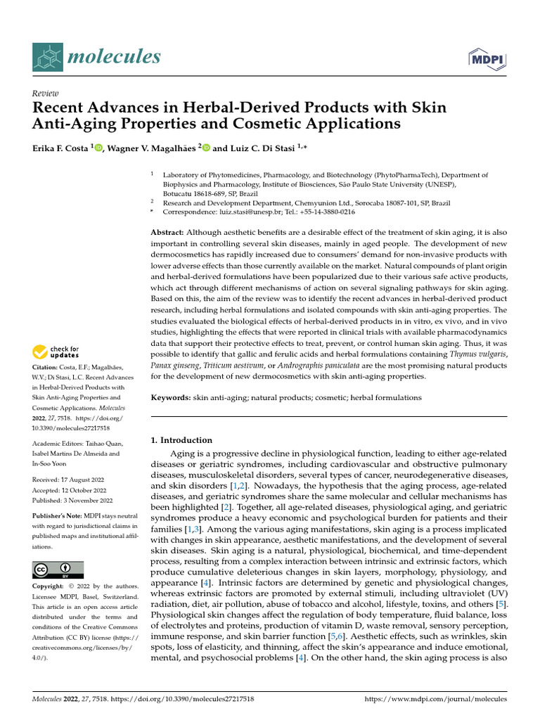 Molecules 27 07518 | PDF | Extracellular Matrix | Wound Healing