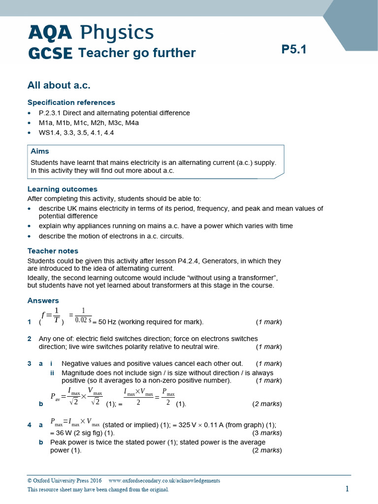 Understanding Alternating Current (a.c.) | PDF | Alternating Current ...