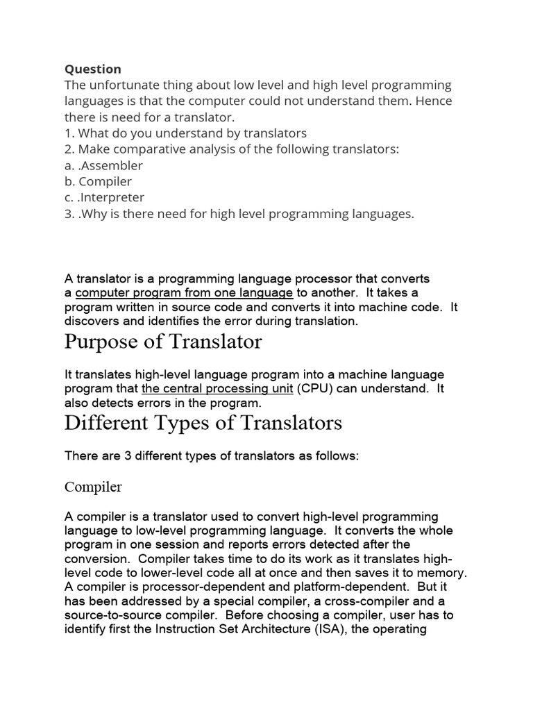 1596078010TRANSLATORS | PDF | Assembly Language | Compiler