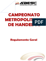 Regulamento Campeonato Metropolitano de Handebol 2019