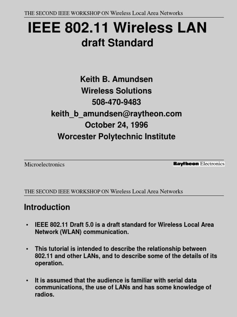 IEEE 802.11 Wireless LAN | PDF | Wireless Lan | Ieee 802.11
