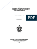 2021 - Ummu Kamilah - Pengaruh Praktik Manajemen Keselamatan Terhadap Perilaku Keselamatan Pekerja Pt. Masmindo Dwi Area