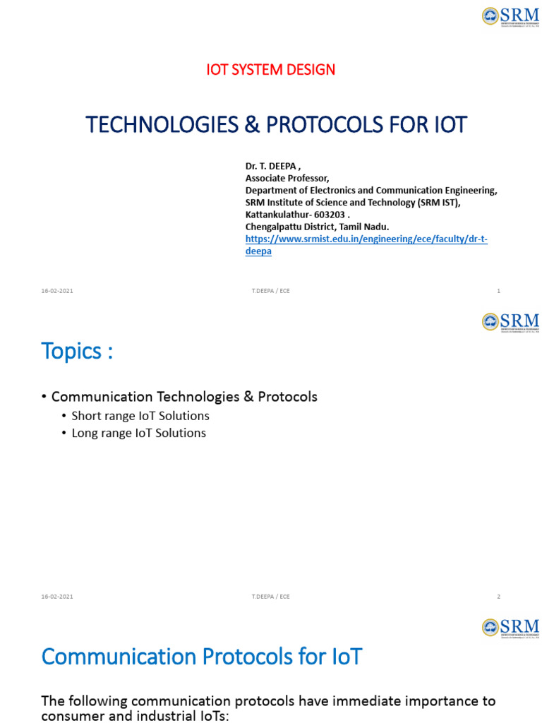 Communication Technologies For Iot | PDF | Internet Of Things ...