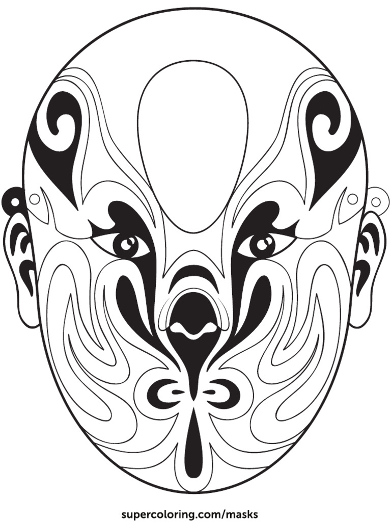 Chinese Opera Mask 1 Outline Paper Craft | PDF