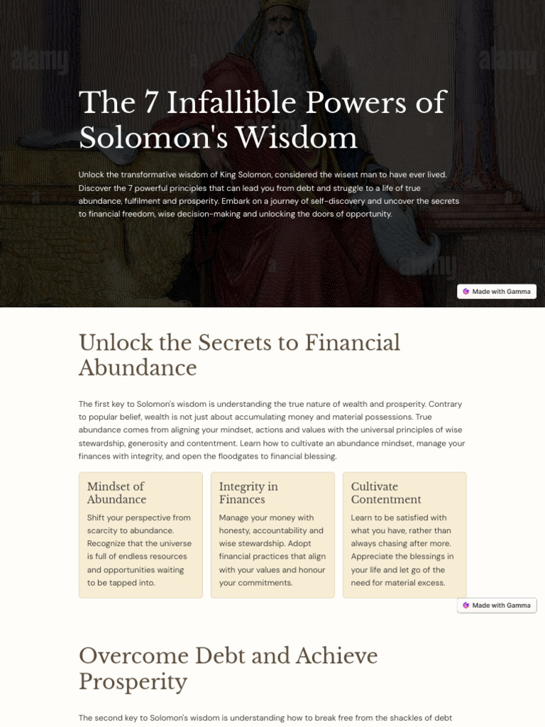 Solomon's Wisdom for Abundant Living | PDF | Wisdom | Mindset