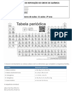 2 º Ano - Reposição de Greve de Química