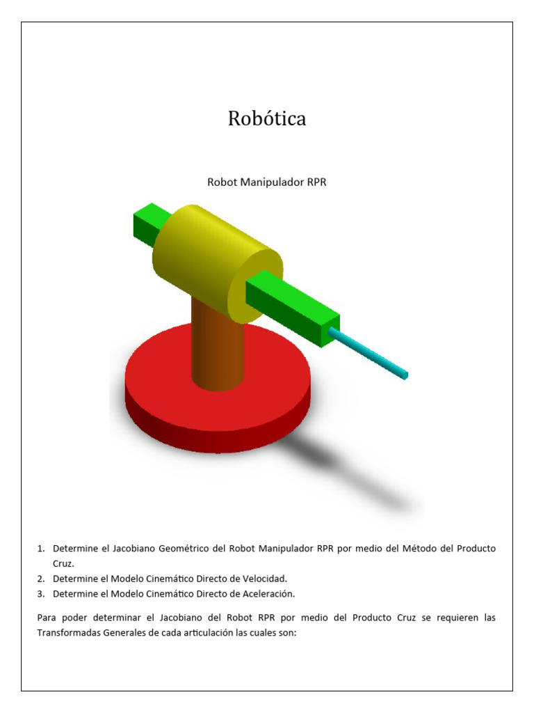 Jacobiano y Cinemática del Robot RPR | PDF | Cinemática | Velocidad
