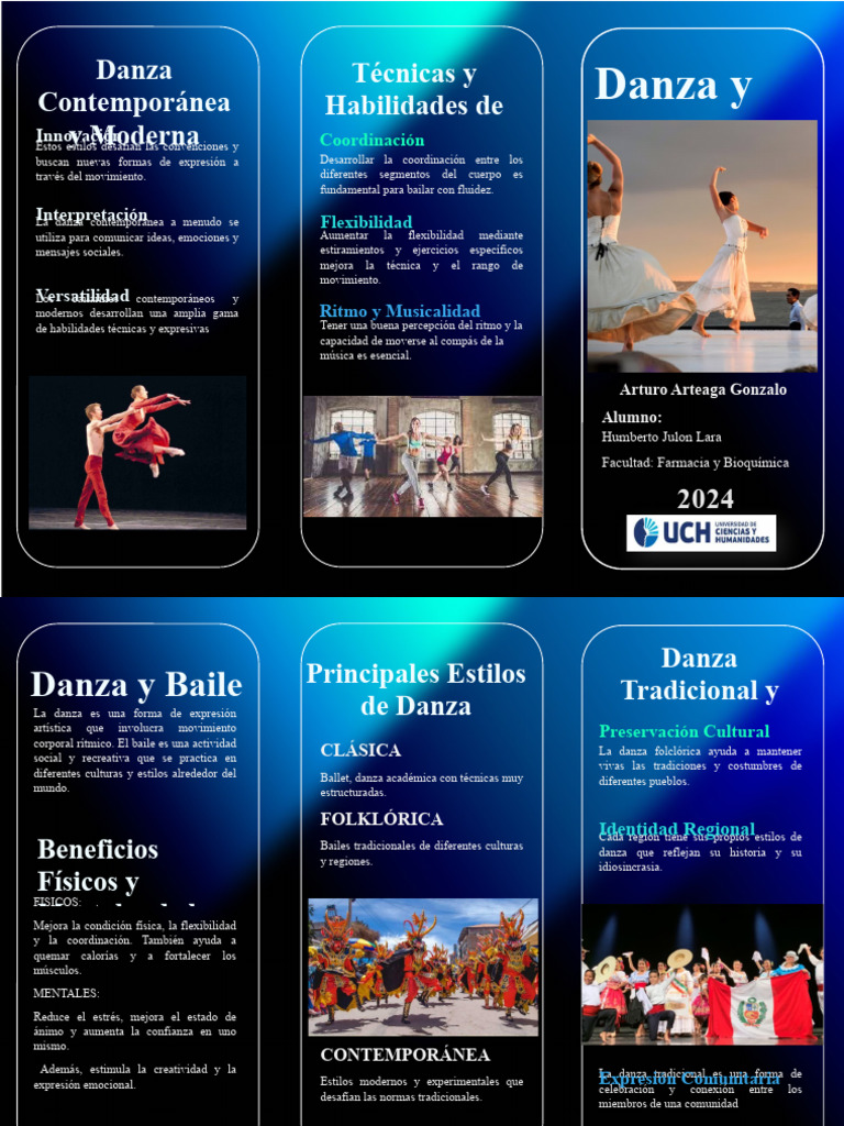 Triptico Danza y Baile | PDF | Bailes | Las artes escénicas