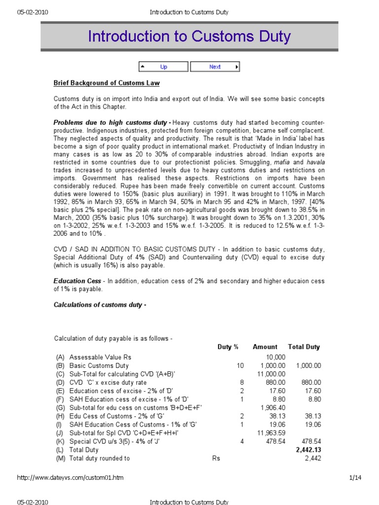 Overview of Customs Duty in India | PDF | Dumping (Pricing Policy ...