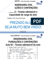 Aula 02 - Fundações e Contenções - Tensão Admissível