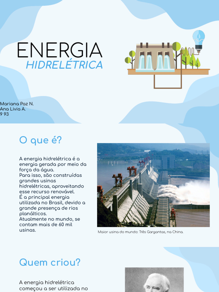 Energia Hidrelétrica | PDF | Hidroeletricidade | Natureza