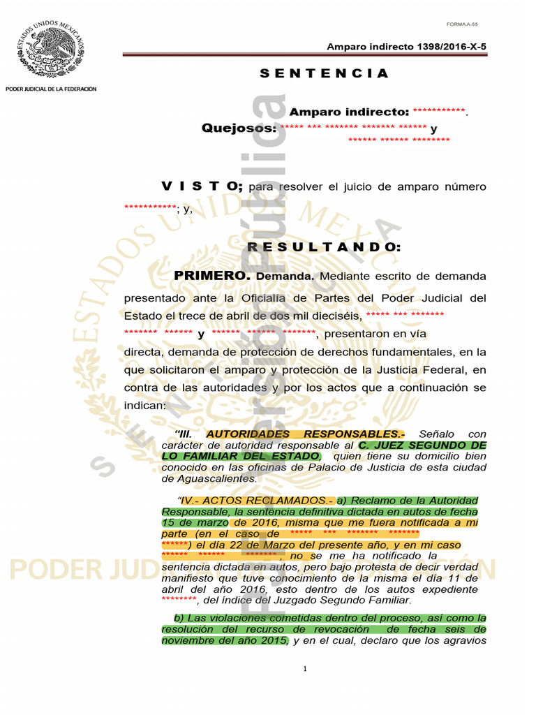 sentencia de amparo en materia familiar | PDF | Divorcio | Constitución