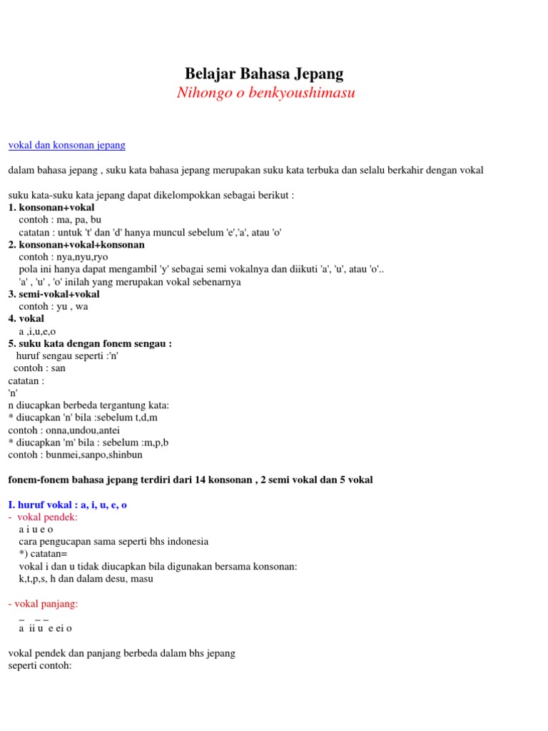 Belajar Bahasa Dan Huruf Jepang