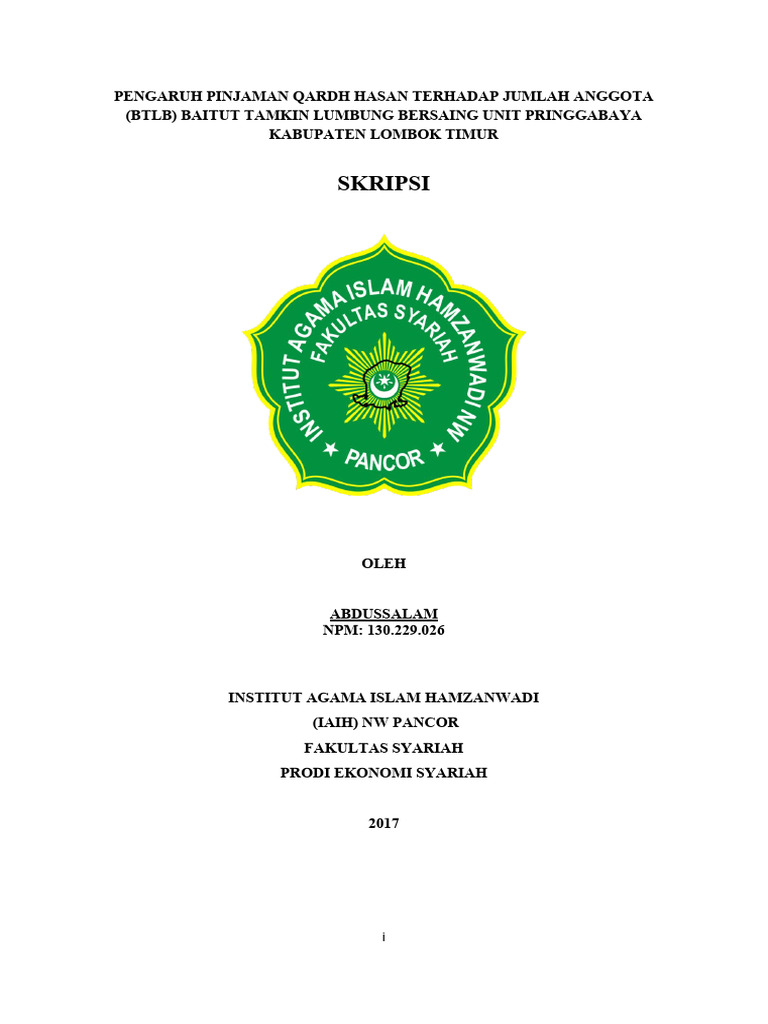 Pengaruh Qardhul Hasan pada BTLB | PDF