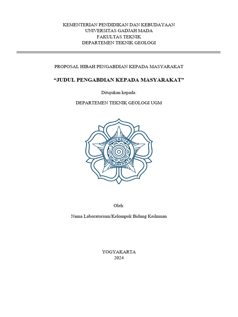 Proposal Pengabdian Masyarakat UGM 2024 | PDF | Griya & Taman ...