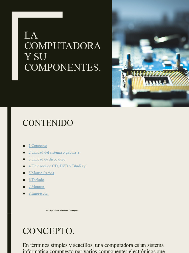 Componentes Esenciales de una Computadora | PDF | Bienes manufacturados ...