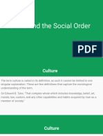 Culture and The Social Order