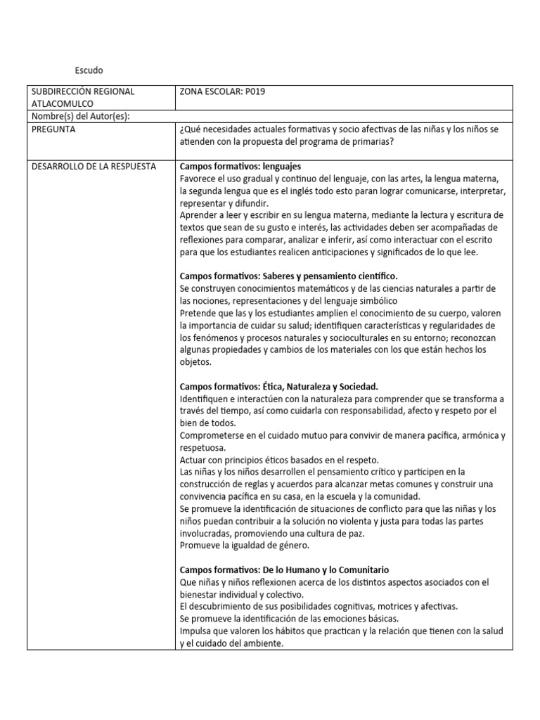 La Nueva Escuela Mexicana Pdf Aprendizaje Pensamiento