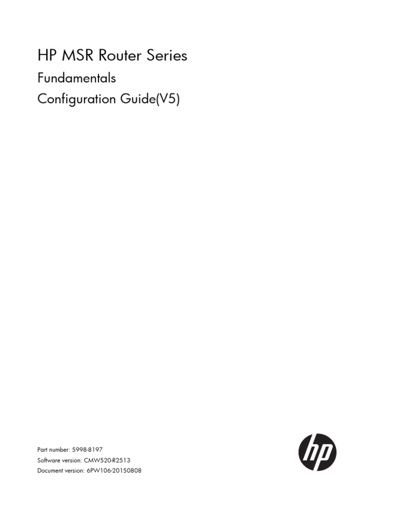 R2513-HP MSR Router Series Fundamentals Configuration Guide (V5 ...