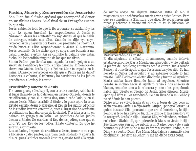 Pasión y Resurrección de Jesús | PDF | Jesús | La resurrección de Jesús