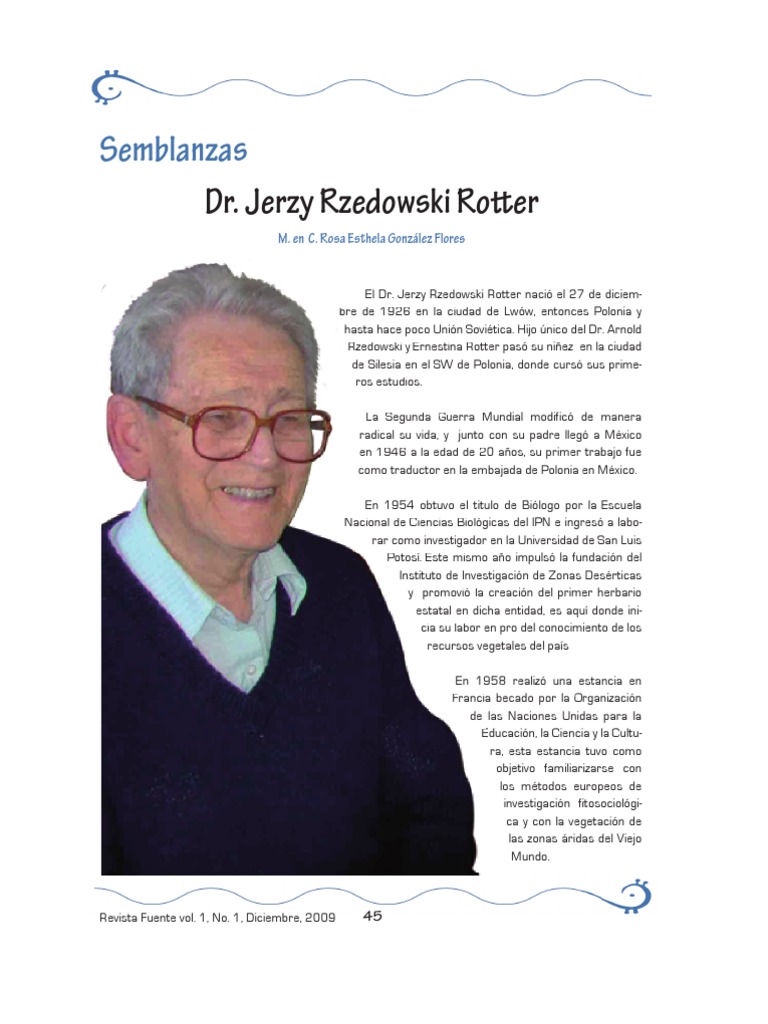 Legado del Dr. Jerzy Rzedowski en Botánica | PDF | Botánica | México