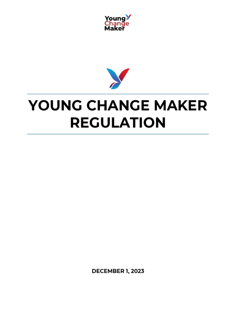 Young Change Maker Regulation Overview | PDF | Mentorship | Marketing