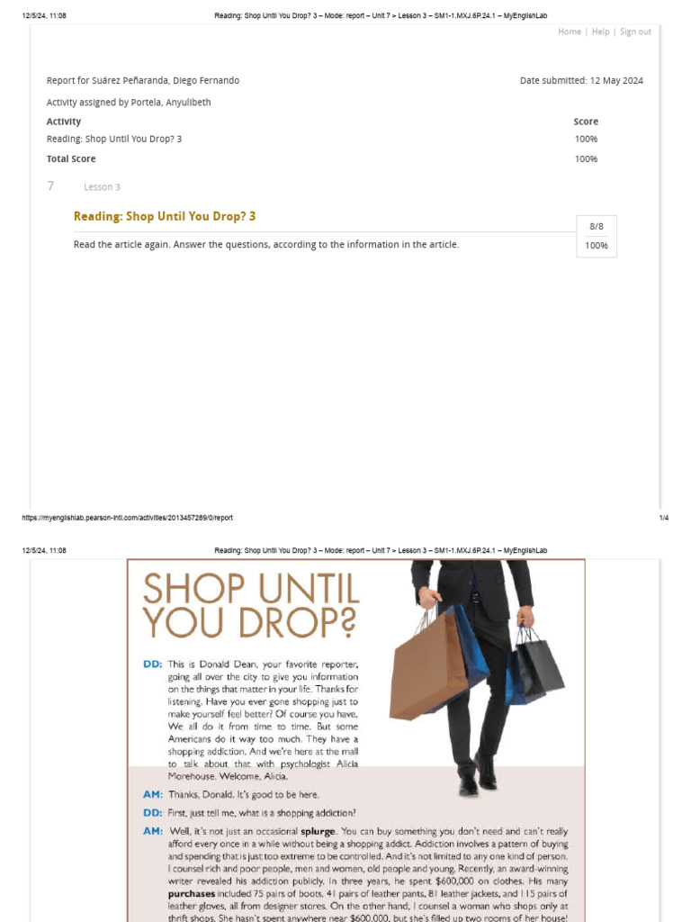 Shopping Addiction Insights: Unit 7 Report | PDF | Substance Related ...