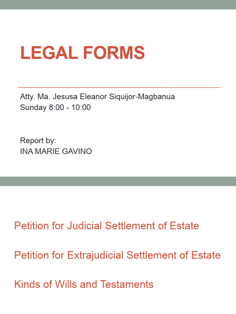 Guide to Judicial and Extrajudicial Estate Settlements | PDF | Will And ...