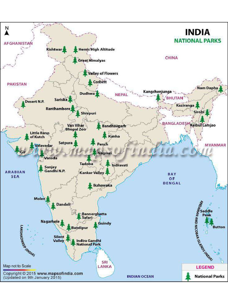 List of National Parks in India, Map of National Parks in India | PDF