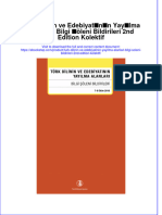 PDF of Turk Dilinin Ve Edebiyatinin Yayilma Alanlari Bilgi Soleni Bildirileri 2Nd Edition Kolektif Full Chapter Ebook