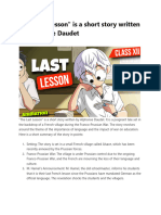The Last Lesson Is A Short Story Written by Alphonse Daudet