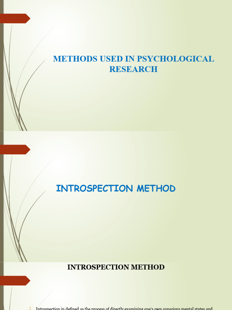 Key Methods in Psychological Research | PDF | Experiment | Survey ...