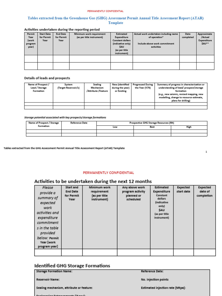 GHG-permit-atar-template-tables | PDF | Petroleum Reservoir ...