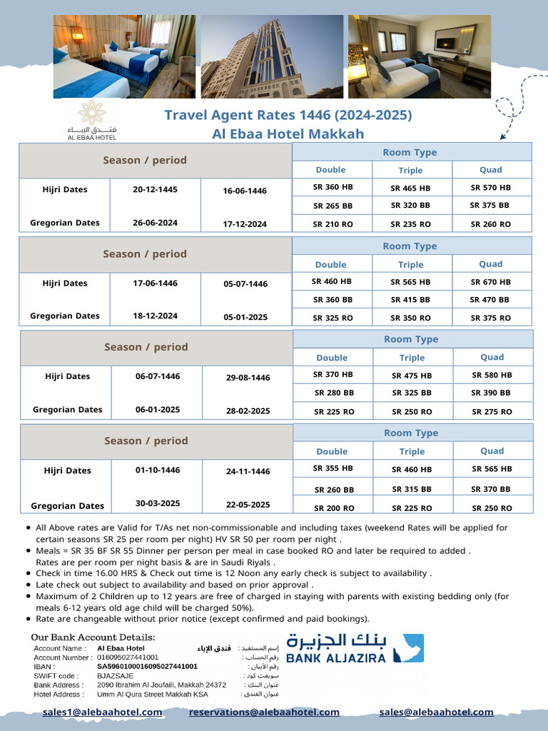 Travel Agent Rates 1446 | PDF | Ramadan