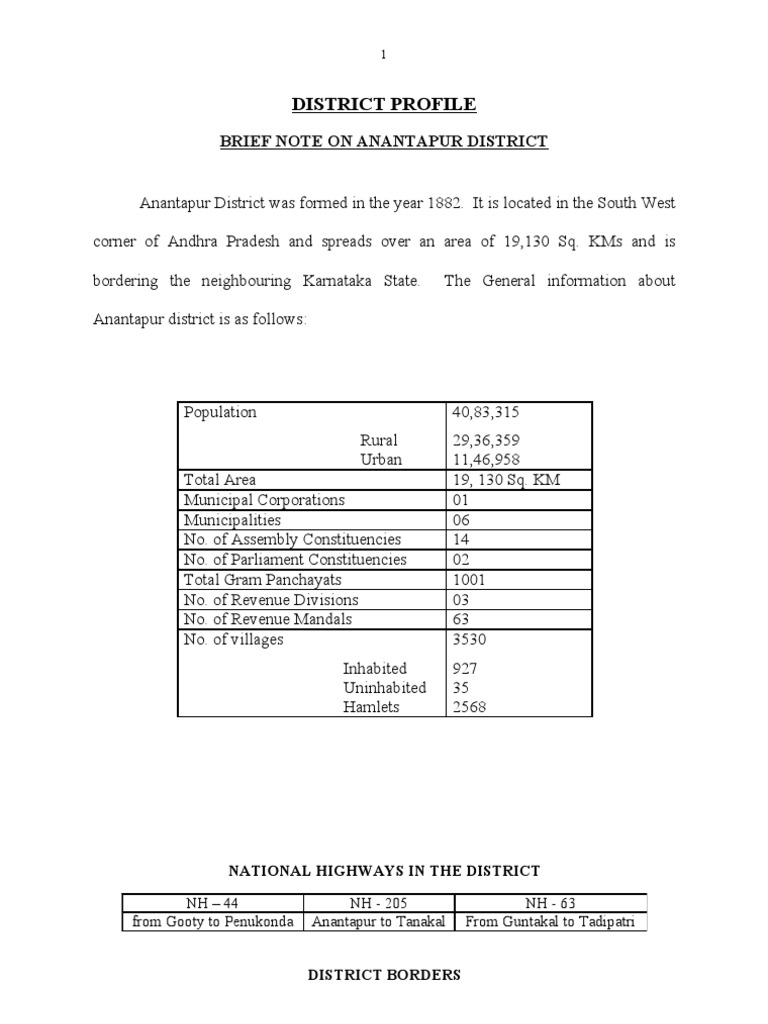 Anantapur District: Factionism Overview | PDF