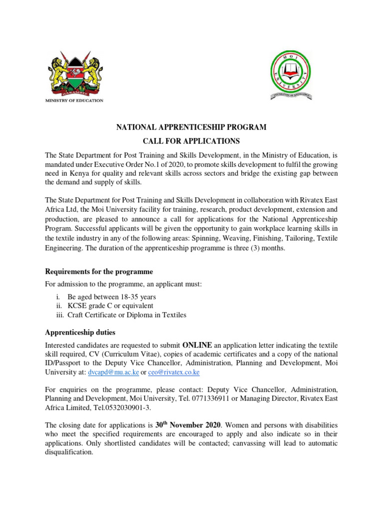 National Apprenticeship Program | PDF | Business