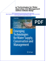 Full Ebook of Emerging Technologies For Water Supply Conservation and Management 1St Edition Etikala Balaji Online PDF All Chapter