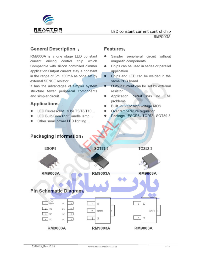 RM9003A Datasheet | PDF | Electronic Circuits | Mosfet