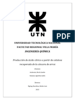 Producción de Ácido Cítrico A Partir de Celulosa Recuperada de La Cáscara de Arroz - Ambrosio - Sanjuan - V27