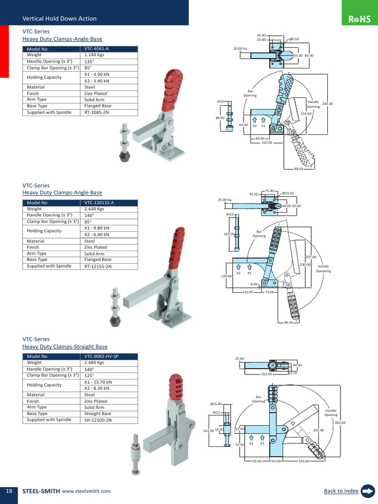VTC-Series Heavy Duty Clamps Overview | PDF | Steel