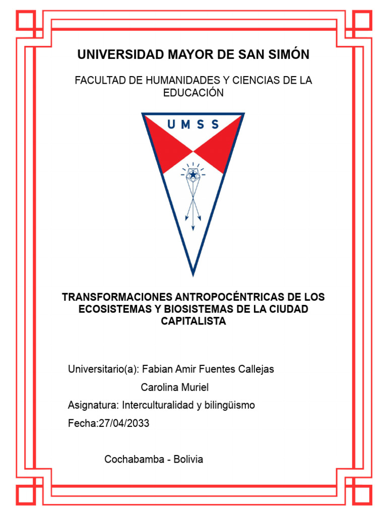 Caratula Umss | PDF | Ciencias sociales | Historia