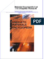 Full Ebook of Energetic Materials Encyclopedia 2 Ed in 3 Vol V 3 O Z Klapotke Thomas M Online PDF All Chapter