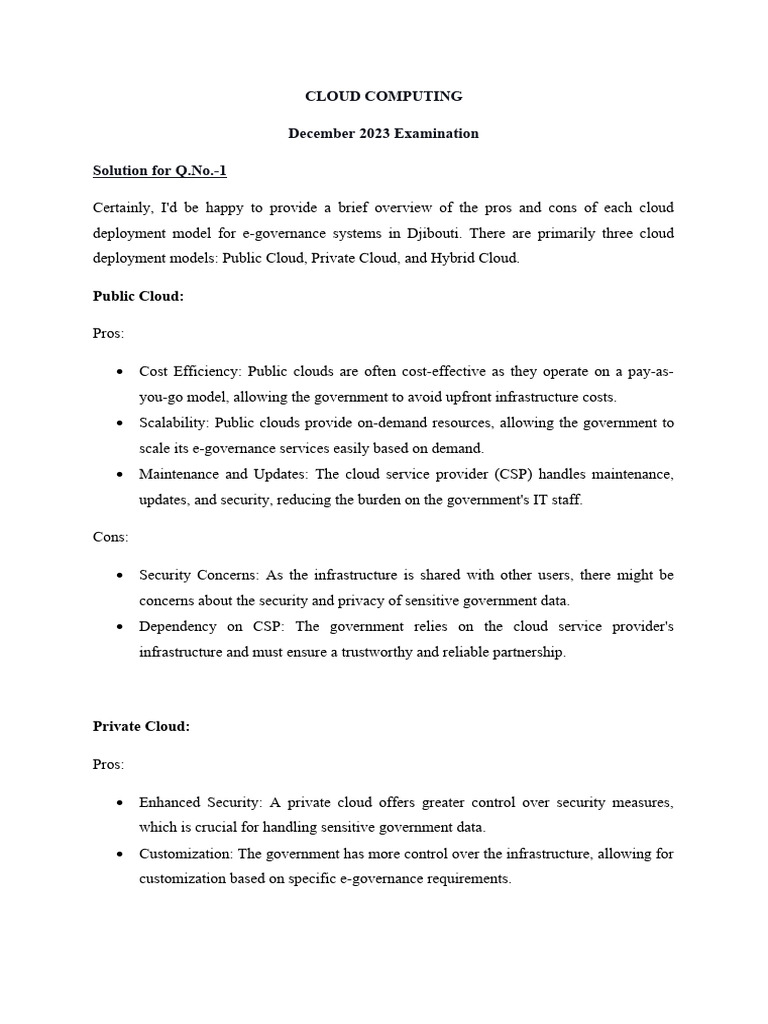 Cloud Deployment Models for E-Governance | PDF | Cloud Computing ...